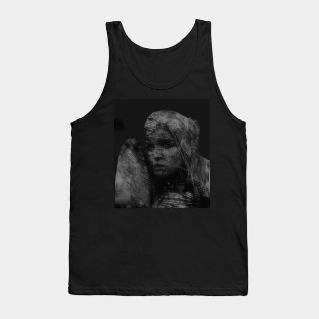 Beautiful girl, warrior with a shield, knight. Dark but beautiful. Gray. Tank Top by 234TeeUser234